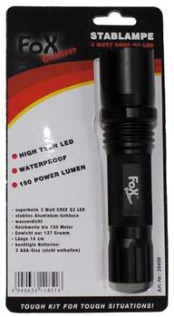 3 watt LED lommelygte, lille, sort, længde: 14 cm 26499