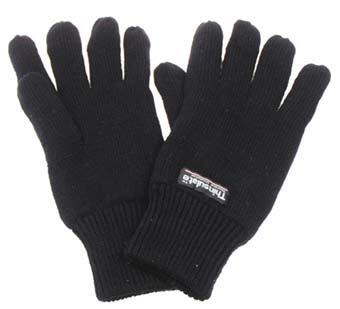 strik-finger handsker, sort med for 15493a